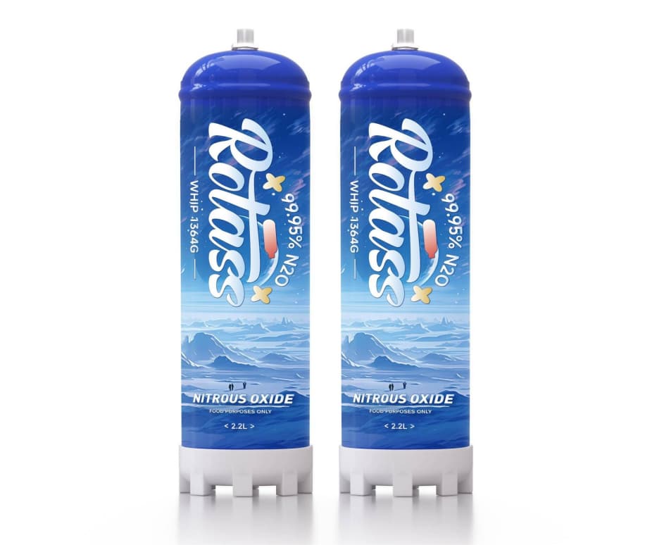 Blue bottle body nitrous oxide cylinders