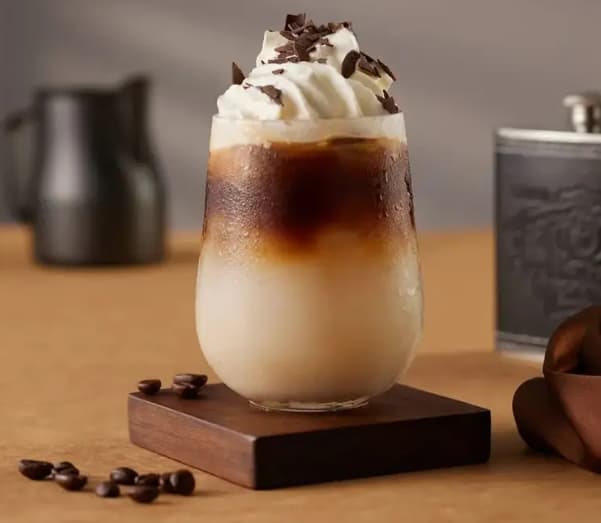 Lychee Liqueur and Coffee with Chocolate Crisp Topping