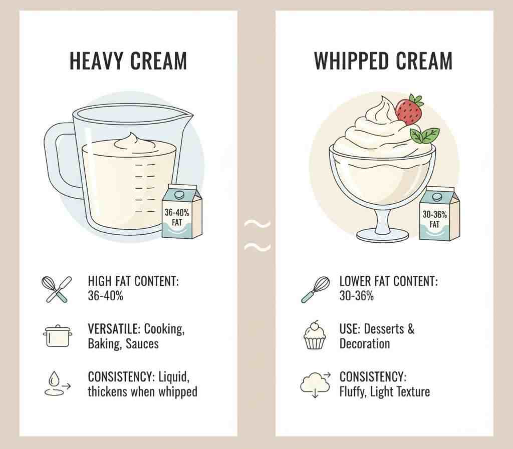 The Differences Between Whipped Cream And Heavy Cream