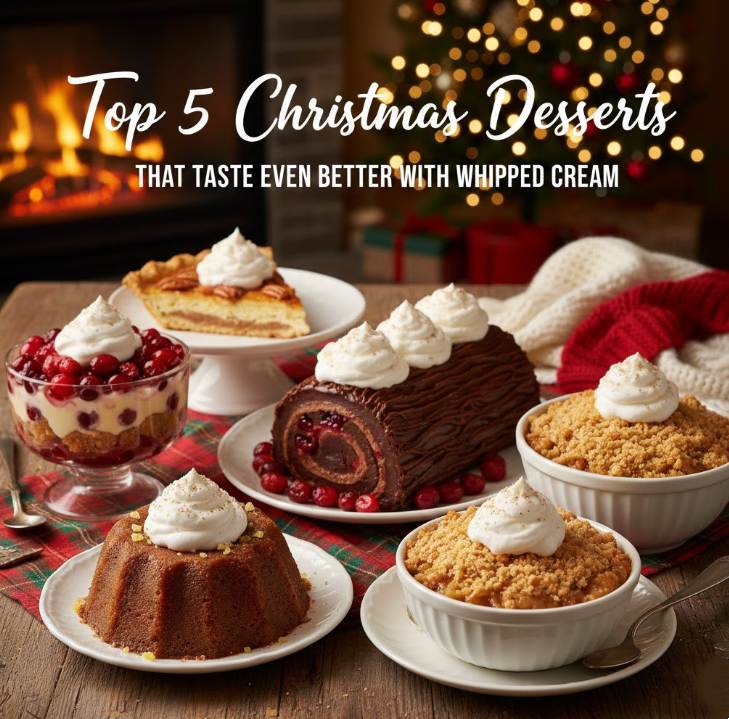 Top 5 Christmas Desserts That Taste Even Better With Whipped Cream