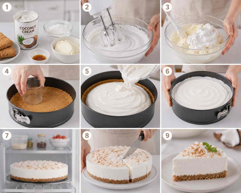 maker no-bake cheesecake with coconut cream