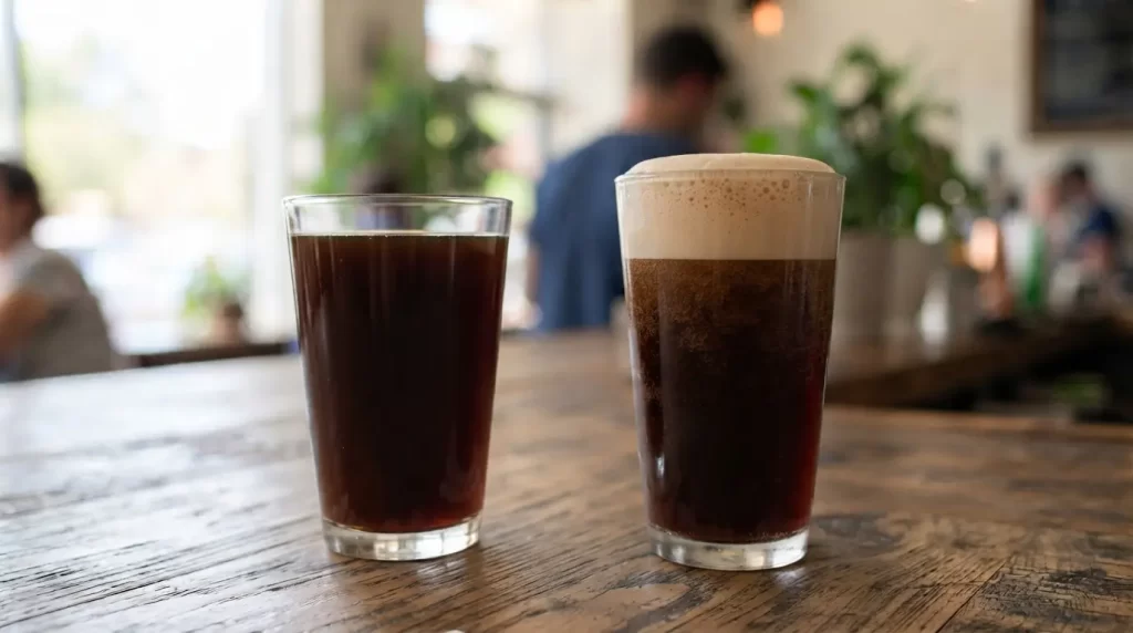 two glasses of nitro cold brew